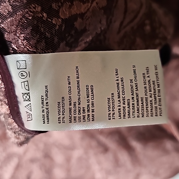 Free People silky jacquard paisley long one button pink purple blazer jacket S - Picture 10 of 10